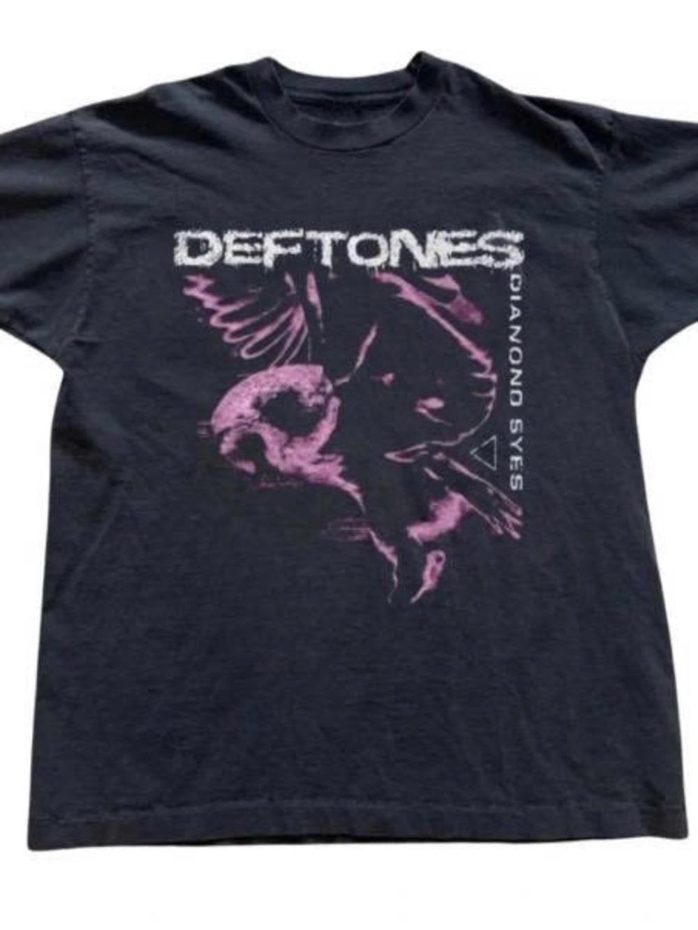 Diamond Eyes Black T-Shirt with Pink Graphic